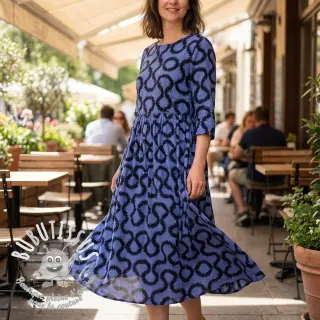 Viscose STRETCH Abstract blue