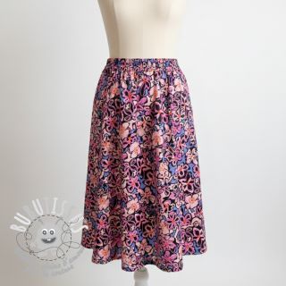 Viscose STRETCH Flowers Junie black