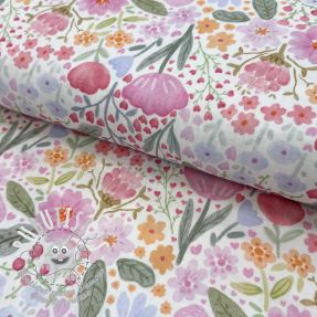 Tissu double gaze/mousseline Flowers pink dream digital print
