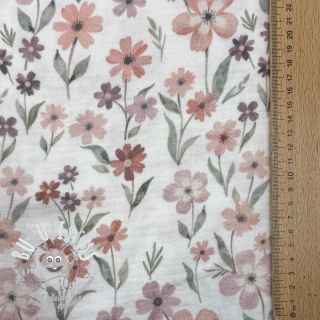 Tissu double gaze/mousseline Flowers Jana digital print