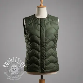 Tissu matelassé ZIG ZAG army green