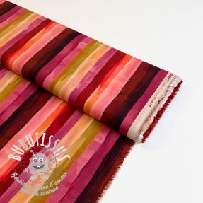 Viscose RADIANCE Stripes burgundy digital print