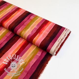 Viscose RADIANCE Stripes burgundy digital print