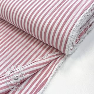 Tissu double gaze/mousseline YARN DYED Summer stripe rose