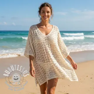 Tissu maille tricot jacquard LUREX ecru
