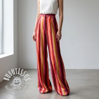 Viscose RADIANCE Stripes burgundy digital print