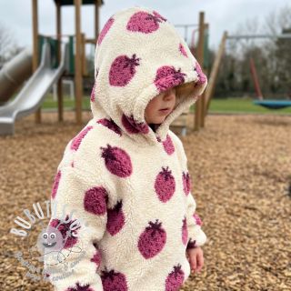 Tissu de manteau TEDDY JACQUARD Strawberries