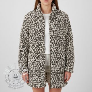 Tissu de manteau TEDDY JACQUARD Animal skin brown