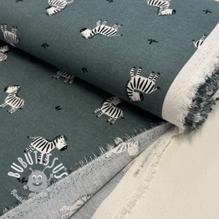 Tissu coton FLANNEL Zebras green