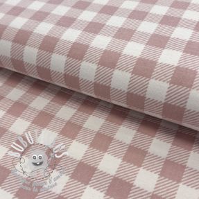 Tissu coton FLANNEL BIG Check light pink