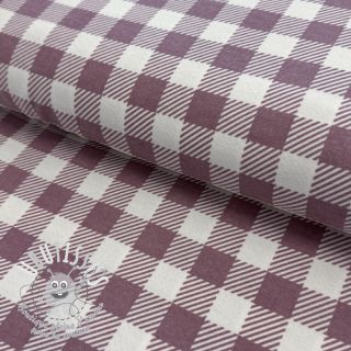 Tissu coton FLANNEL BIG Check mauve