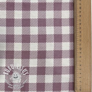 Tissu coton FLANNEL BIG Check mauve