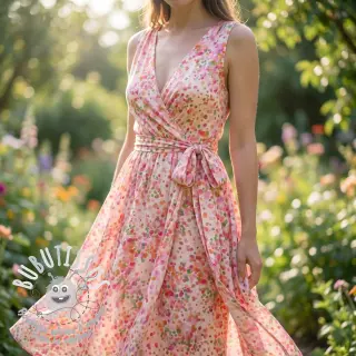 Viscose SATIN Dots digital print