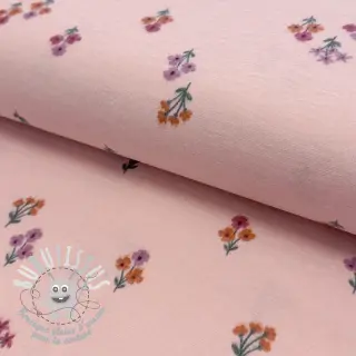 Tissu coton FLANNEL Flowers light pink