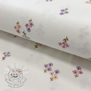 Tissu coton FLANNEL Flowers white