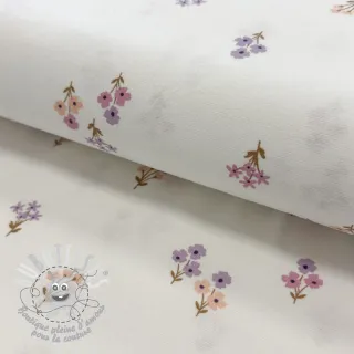 Tissu coton FLANNEL Flowers white