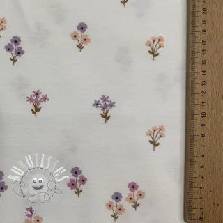 Tissu coton FLANNEL Flowers white