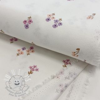 Tissu coton FLANNEL Flowers white
