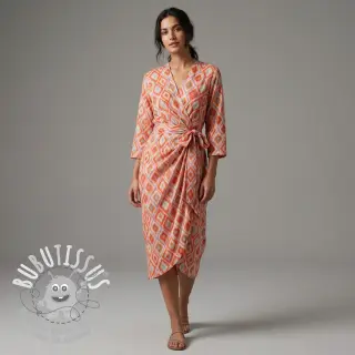 Viscose RADIANCE Abstract orange digital print