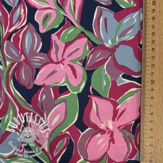 Tissu coton VISCOSE Flowers green
