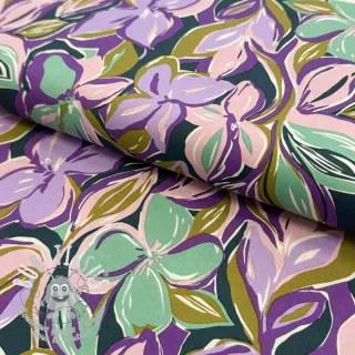 Tissu coton VISCOSE Flowers cobalt