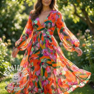 Viscose ECOVERO Flowers multi digital print