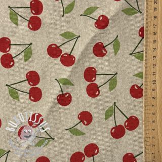 Tissu déco Linenlook premium Cherry Happy Joy