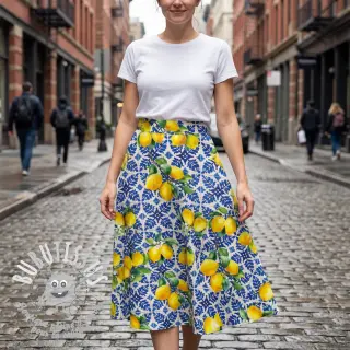 Tissu coton VISCOSE Lemons digital print