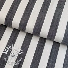 Viscose YARN DYED Stripes BIG navy