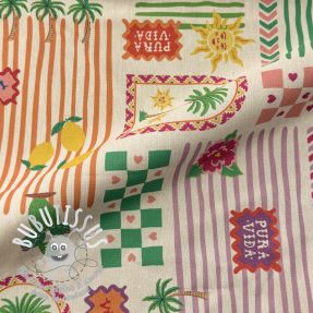 Tissu déco Linenlook Pura Vida Patch digital print