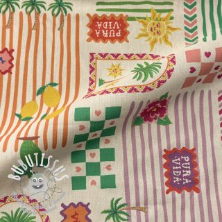 Tissu déco Linenlook Pura Vida Patch digital print