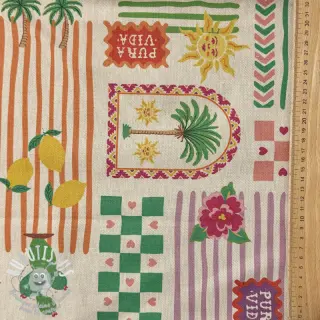 Tissu déco Linenlook Pura Vida Patch digital print