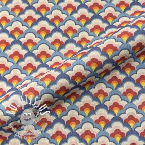 Tissu déco Linenlook Graphic Flower Scale digital print