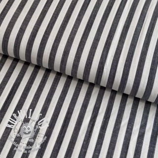 Viscose YARN DYED Stripes SMALL navy