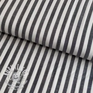 Viscose YARN DYED Stripes SMALL navy