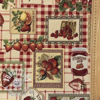 Tissu déco GOBELIN premium Strawberry Jam Check