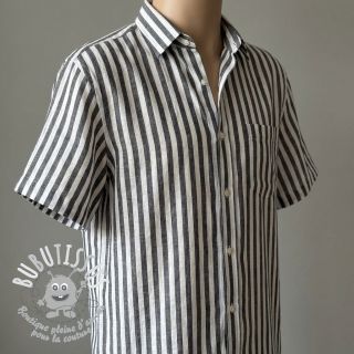 Viscose YARN DYED Stripes SMALL navy