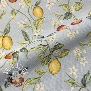 Tissu déco GOBELIN premium Citrus Orange Lemon
