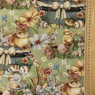 Tissu déco GOBELIN premium Playful Easter Scene