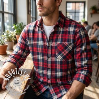 Scottish Check YARN DYED BRUSHED Atlas red