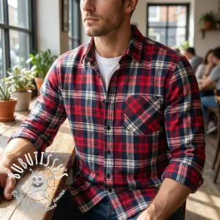 Scottish Check YARN DYED BRUSHED Atlas red