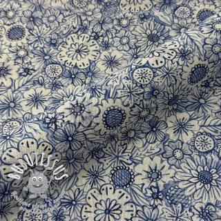 Tissu déco Linenlook Bloom Fully Mix digital print