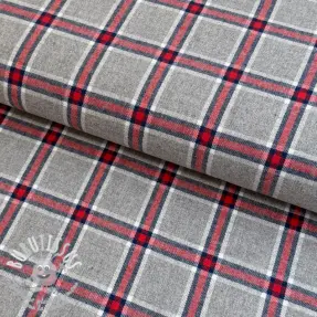 Tissu coton YARN DYED BRUSHED Check Dara grey