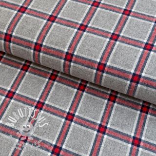 Tissu coton YARN DYED BRUSHED Check Dara grey