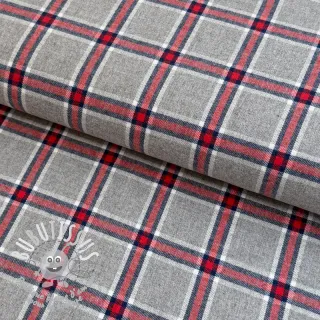 Tissu coton YARN DYED BRUSHED Check Dara grey