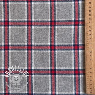 Tissu coton YARN DYED BRUSHED Check Dara grey