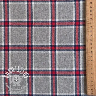 Tissu coton YARN DYED BRUSHED Check Dara grey