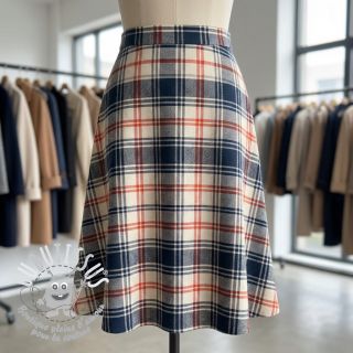 Tissu coton YARN DYED BRUSHED Check Mia navy