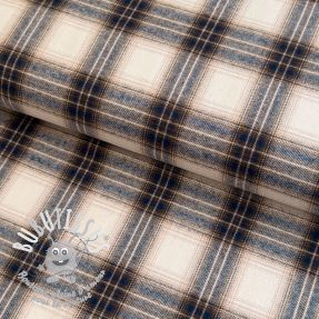 Tissu coton YARN DYED BRUSHED Check Tim beige
