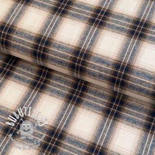 Tissu coton YARN DYED BRUSHED Check Tim beige